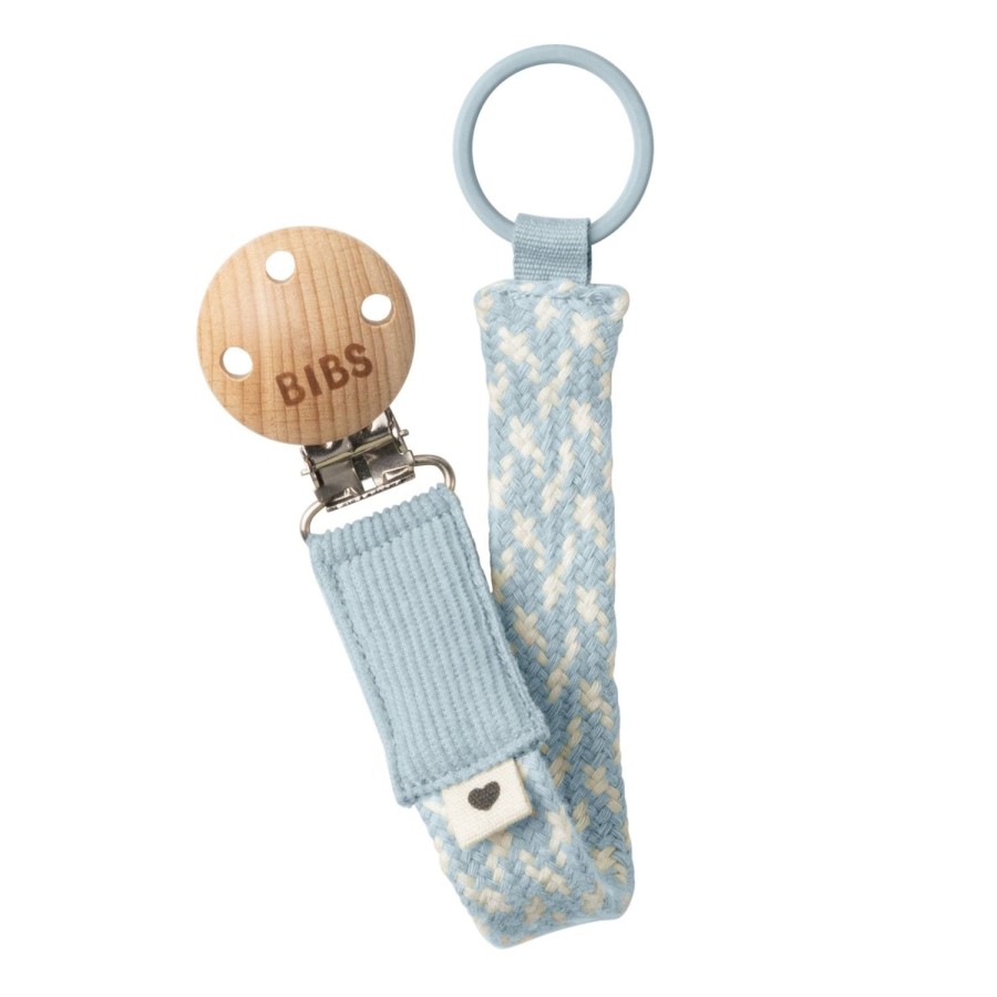 Nursery & Nurture | BIBS Pacifier Clip - Baby Blue/Ivory