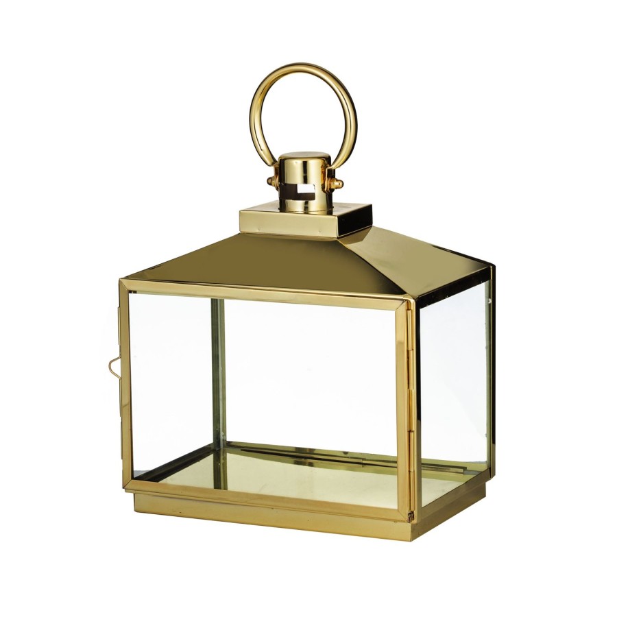 Decor Items | Society Home Hughes Lantern - Small - Gold