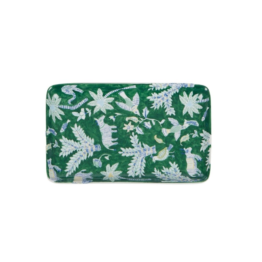 Decor Items | Coast To Coast Home Exotique Ceramic Plate 23X13Cm Green