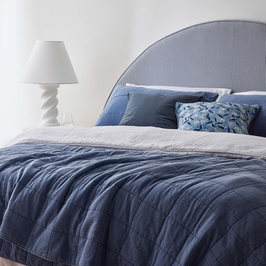 Soft Furnishings | Madras Link Bailey Washed Blue Stonewash Coverlet Set