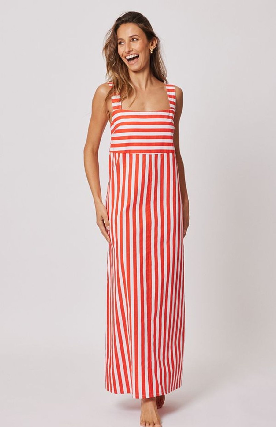 Dresses | Cartel & Willow Sara Maxi Dress - Campari Stripe