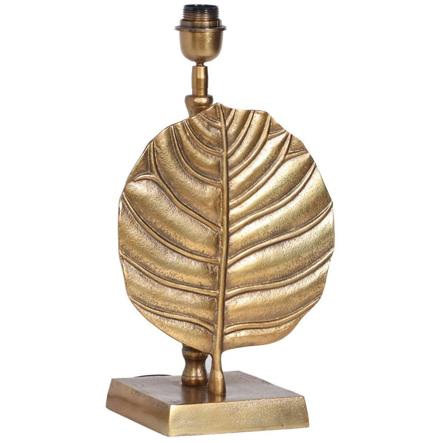 Lighting | Ruby Star Traders Leaf Lamp Base - Antique Gold - Aluminum