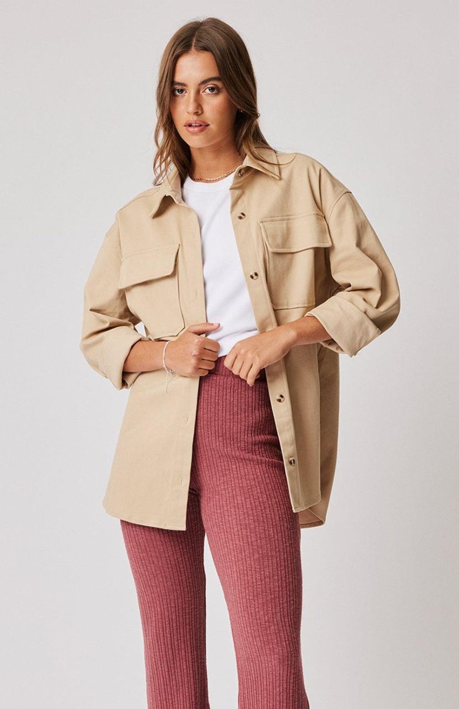 Jackets, Coats & Vests | Cartel & Willow Jayde Shacket - Maple