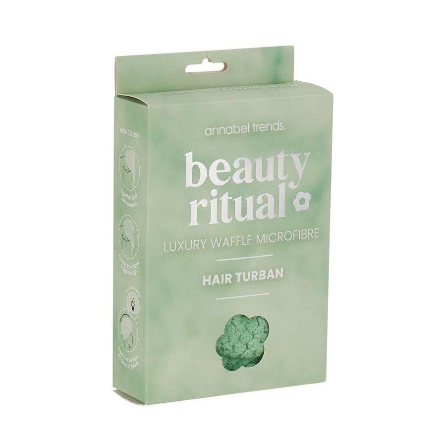 Beauty & Well-Being | Annabel Trends Beauty Ritual - Luxury Waffle Hair Turban - Moss