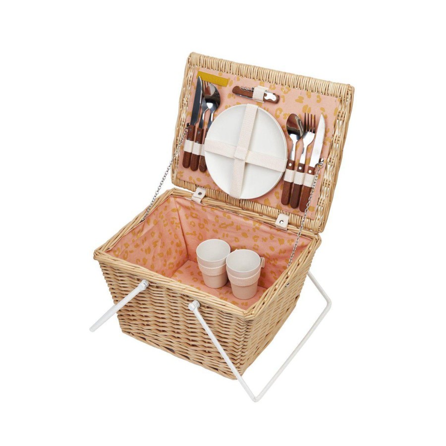 Travel & Outdoors | Sunny Life Small Picnic Basket - Call Of The Wild - Peachy Pink