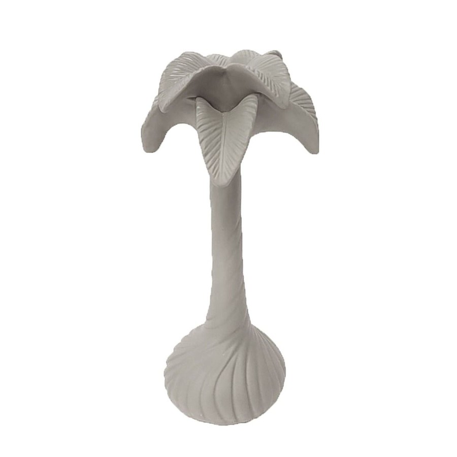 Decor Items | Emporium Palm Tree Candle Holder - Light Stone