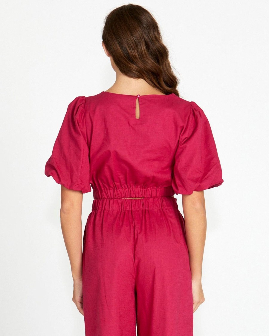 Tops | SASS Marnie Balloon Sleeve Top - Berry