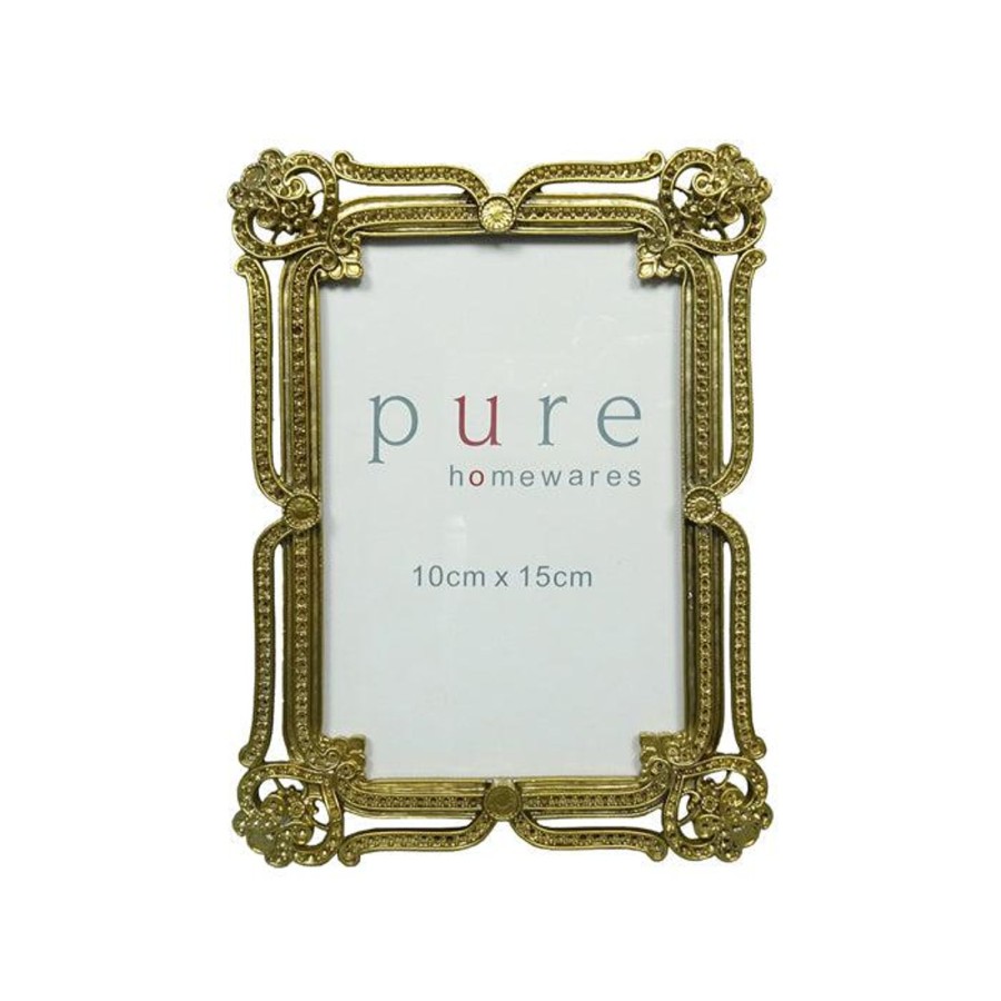 Decor Items | Pure Homewares Laura Gold Pewter Frame With Hearts