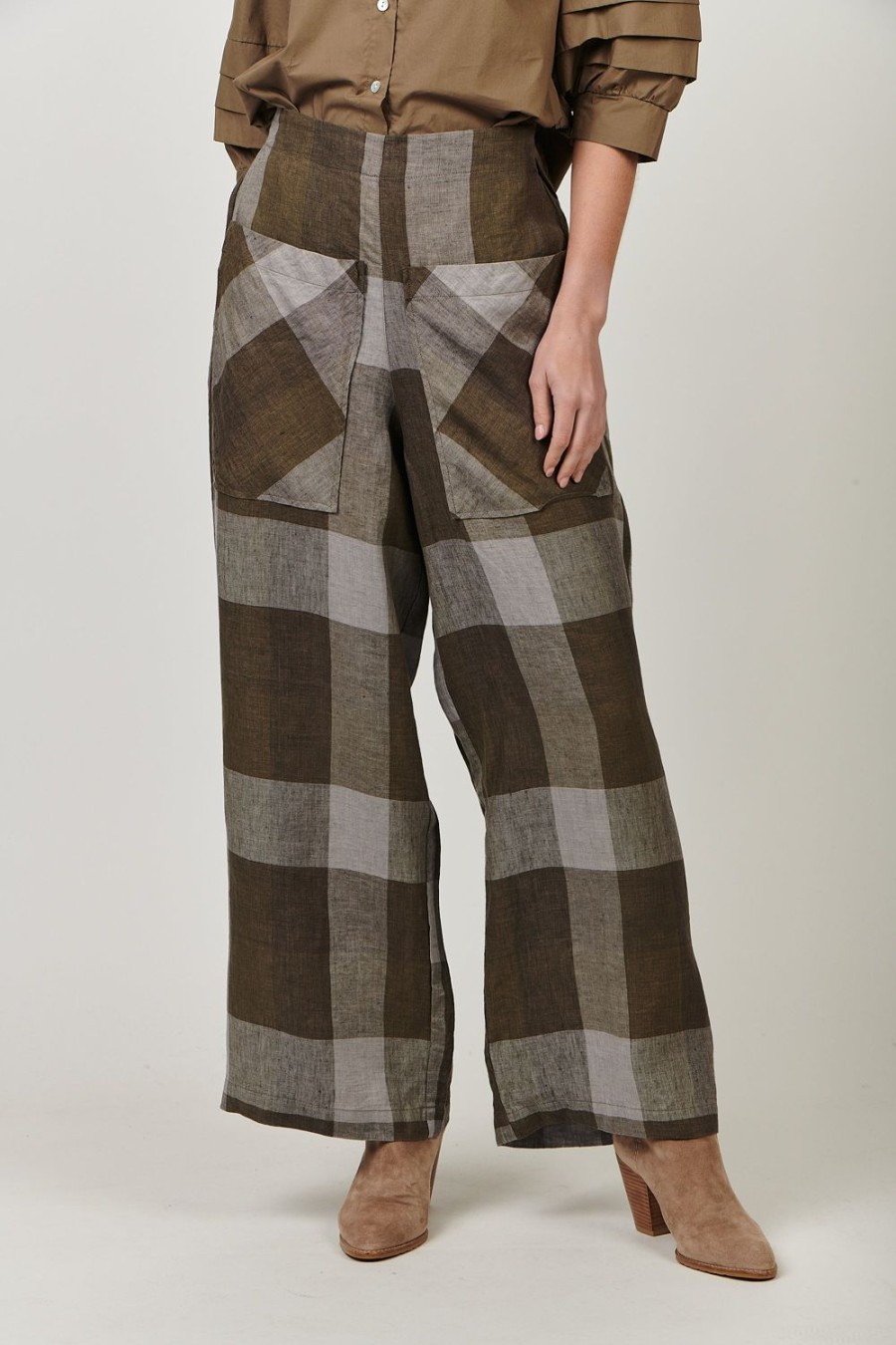 Pants | Naturals by O&J Linen Pants - Breen Plaid