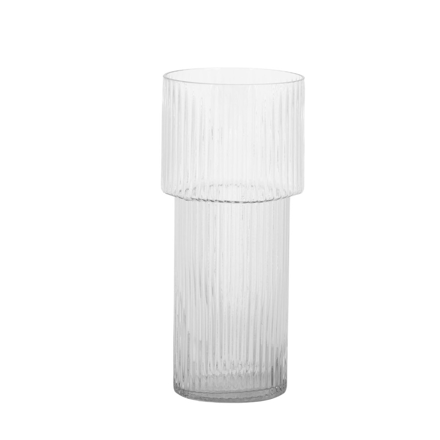 Pots, Planters & Vases | Coast To Coast Home Petra Ribbed Glass Vase 17.5X39Cm Clear