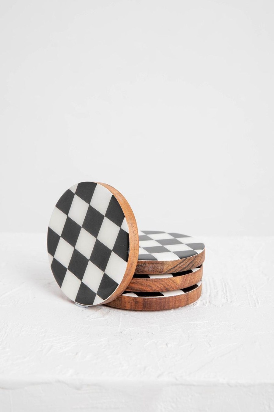 Dining & Entertaining | Holiday Coasters Set Of 4 - Checkerboard