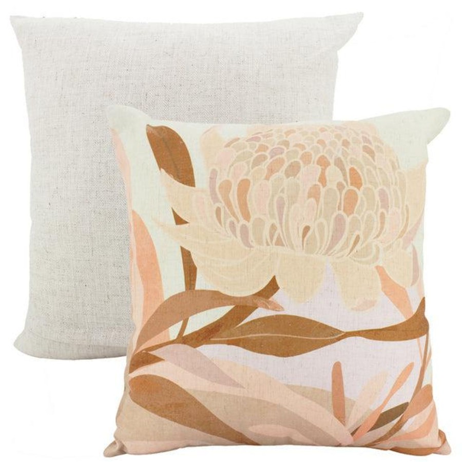 Soft Furnishings | NF Autumn Protea Linen Cushion 50X50Cm