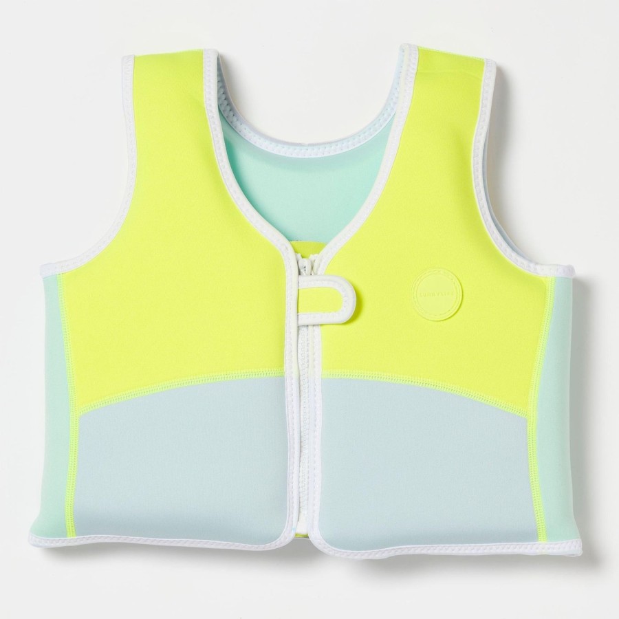 Nursery & Nurture | Sunny Life Salty The Shark Swim Vest Aqua Neon Yellow