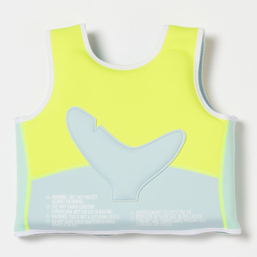 Nursery & Nurture | Sunny Life Salty The Shark Swim Vest Aqua Neon Yellow