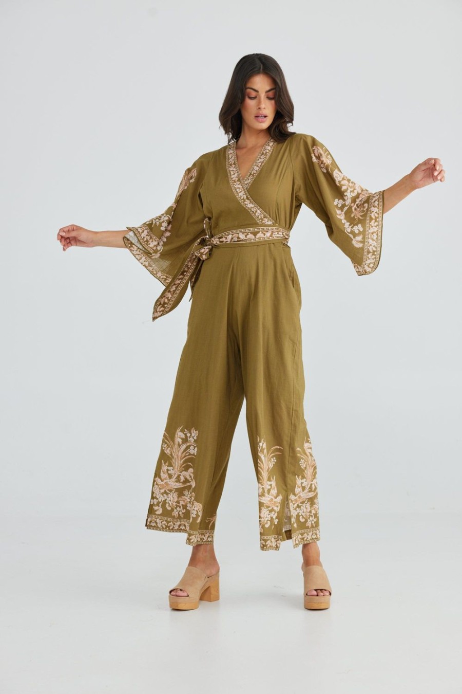 Playsuits, Jumpsuits & Overalls | Talisman Aphrodite Pantsuit - Empress Olive