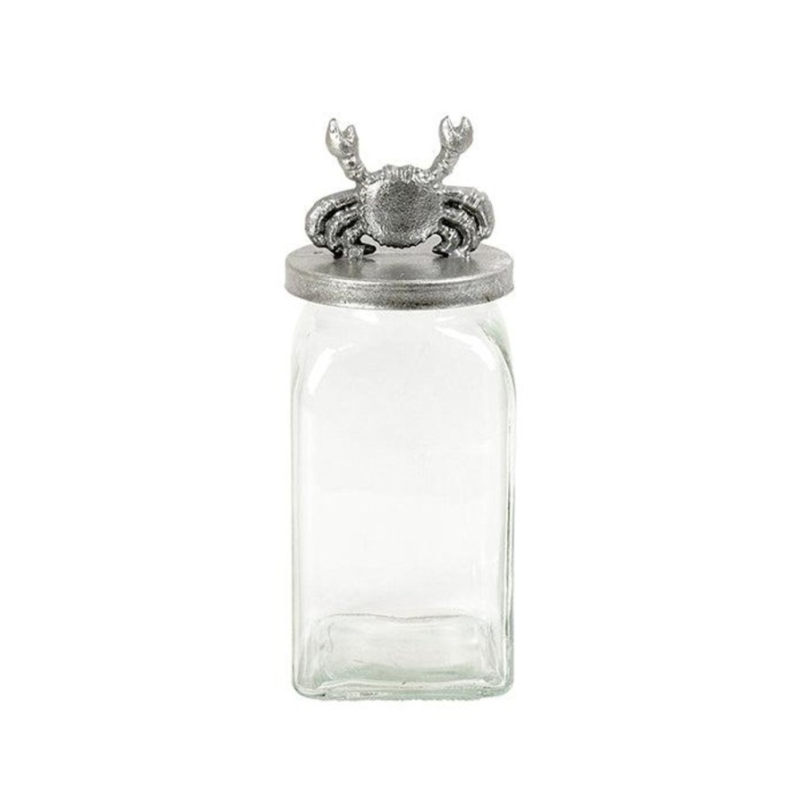 Kitchenware | Pure Homewares Pitt Glass Silver Resin Crab Jar - Large