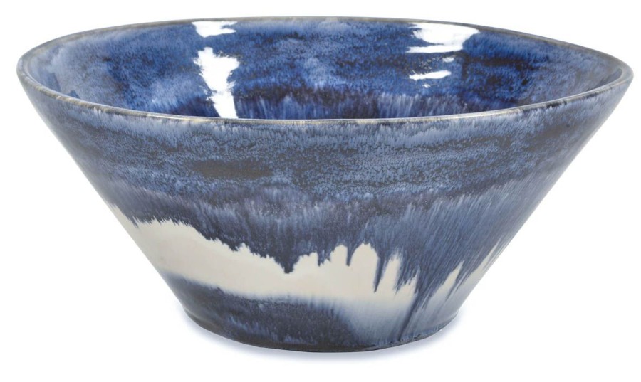 Dining & Entertaining | H&G Living Mediterranean Ceramic Glazed Bowl - Blue/White