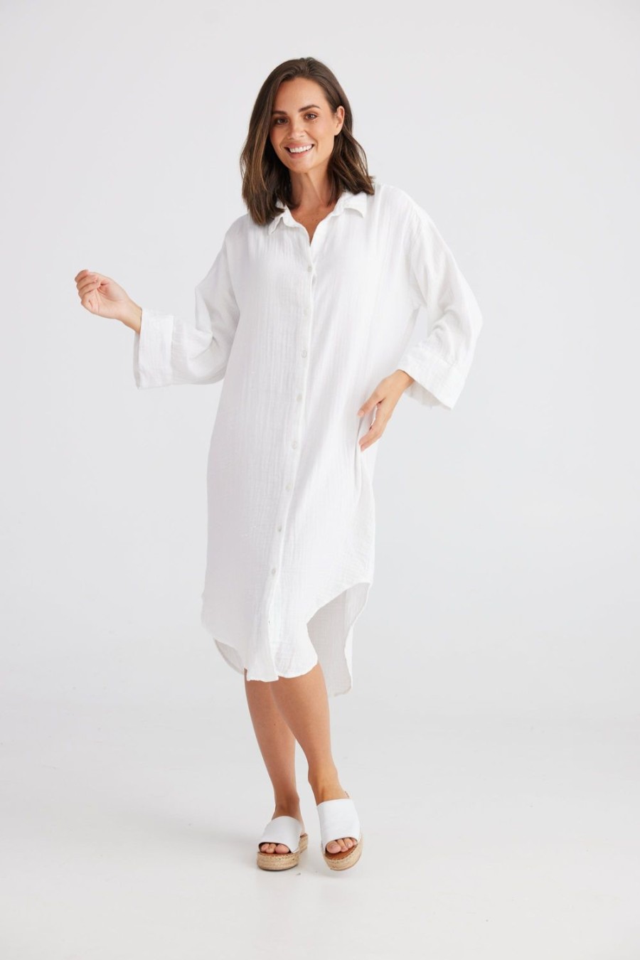 Dresses | Holiday Getaway Shirt Dress - White