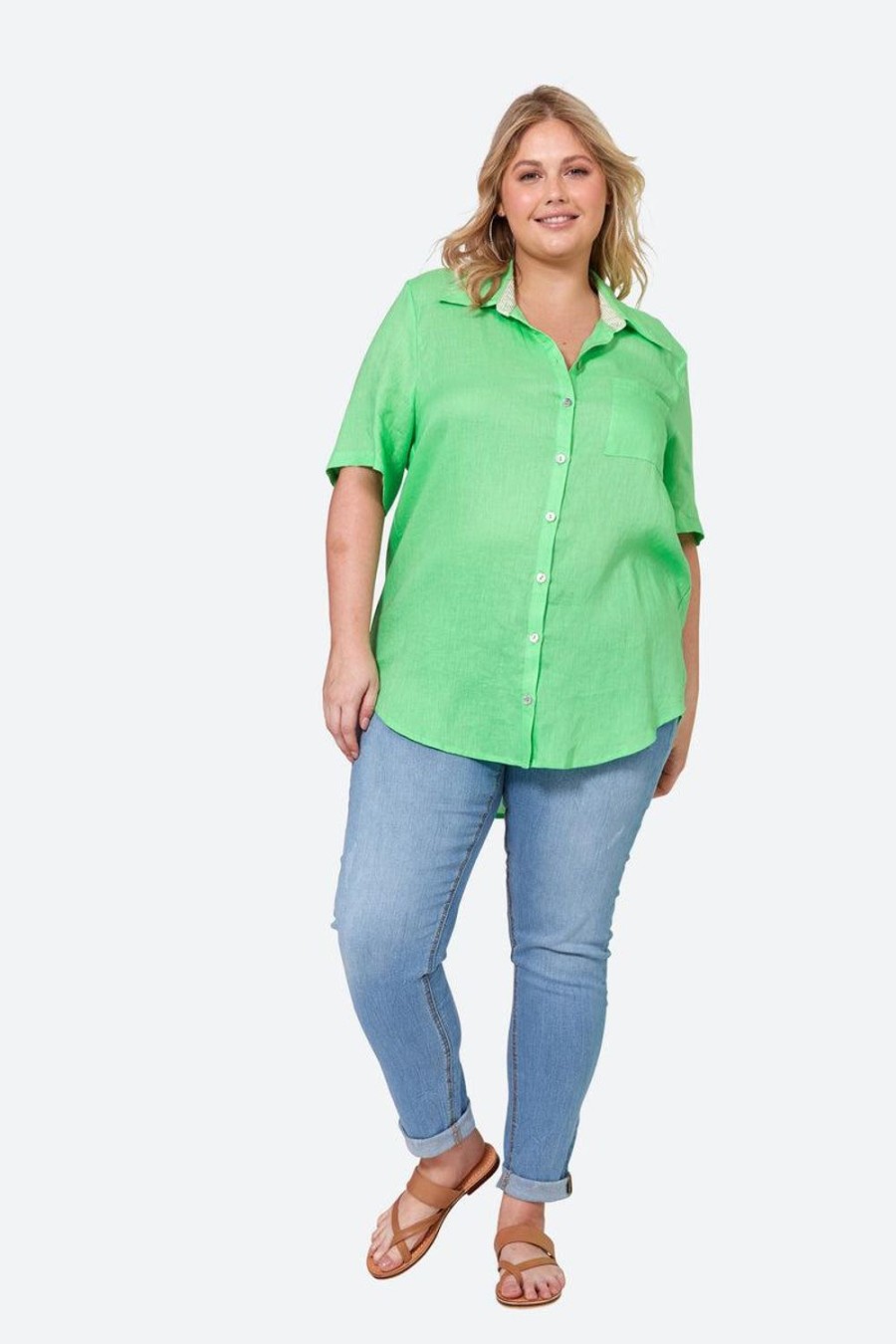 Tops | Eb & Ive La Vie Shirt - Kiwi