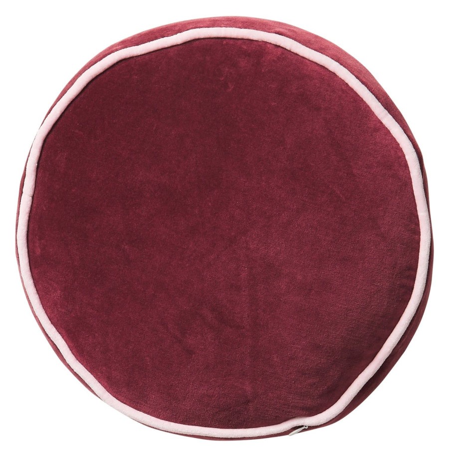 Soft Furnishings | PLAY by Sage & Clare Castilo Round Velvet Cushion - Port