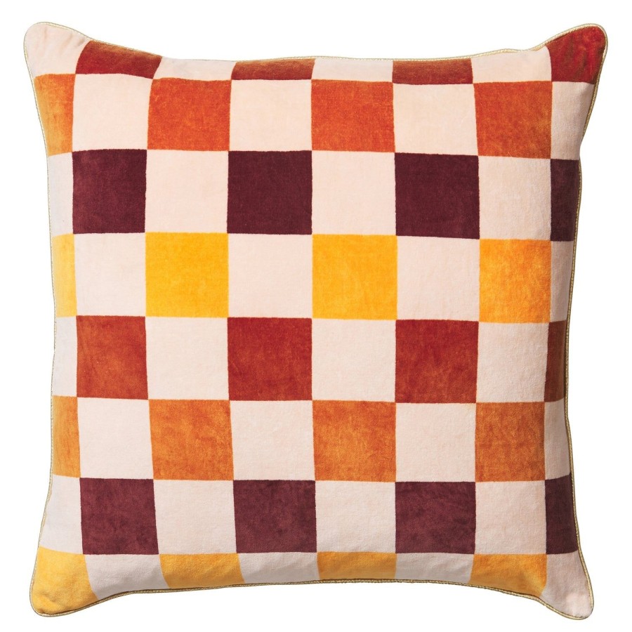 Soft Furnishings | PLAY by Sage & Clare Damas Checkerboard Cushion - Mocha