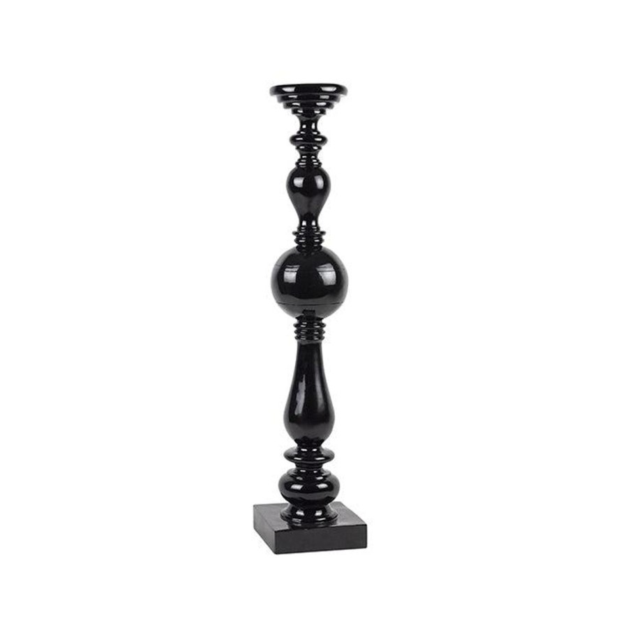 Decor Items | Pure Homewares Myles Resin Black Pillar Candle Holder - Small