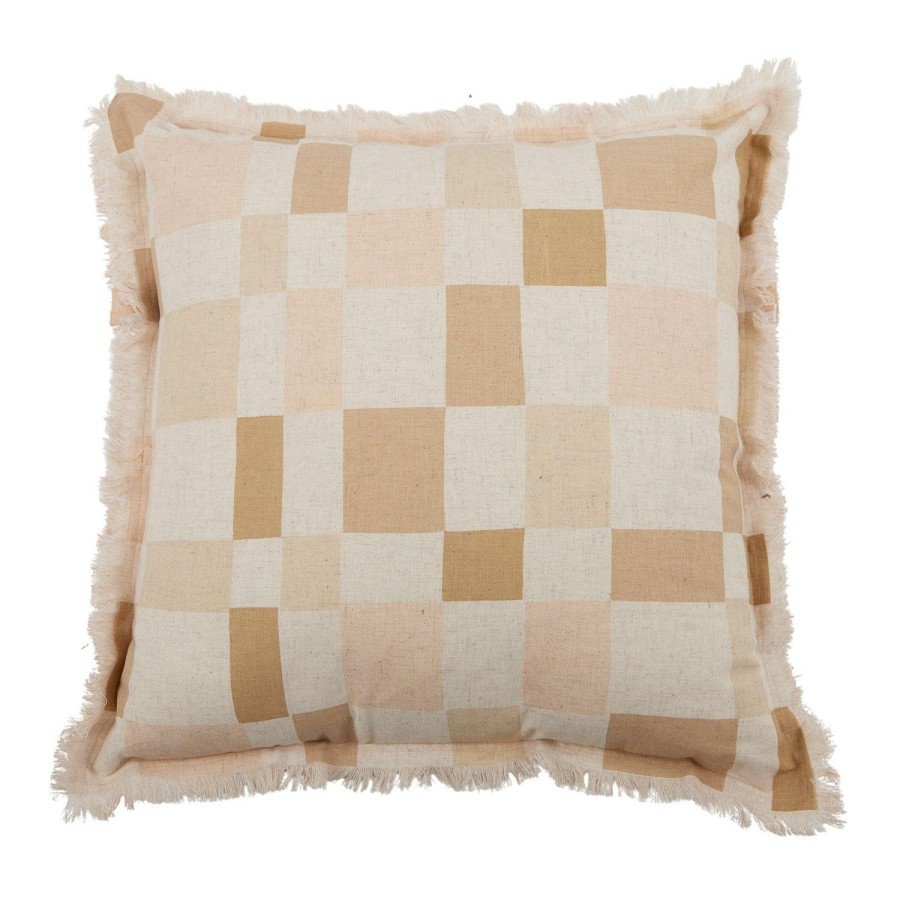 Soft Furnishings | Coast To Coast Home Checkers Cotton Cushion 50X50Cm - Nude Multi