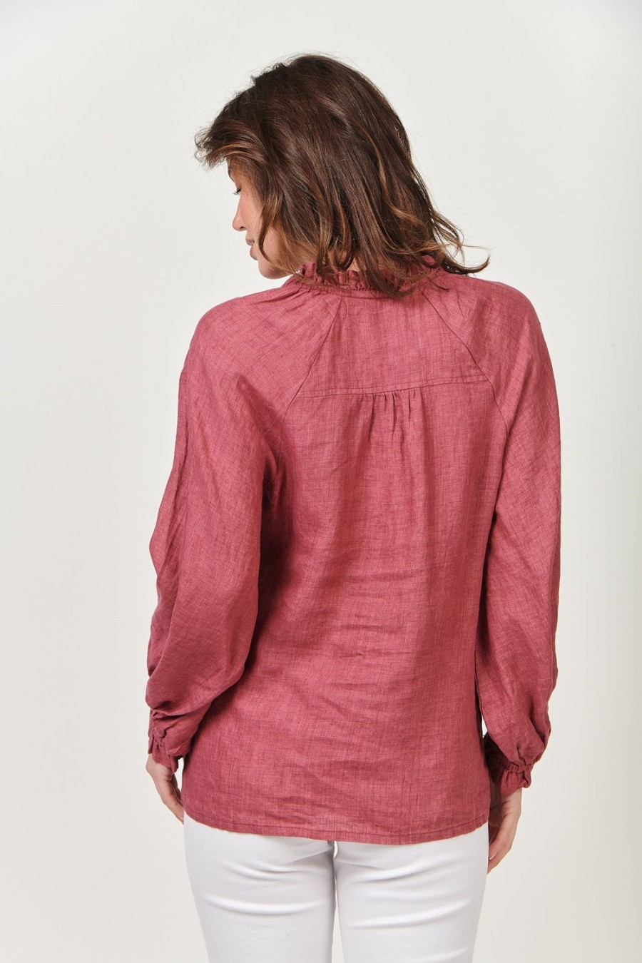 Tops | Naturals by O&J Linen Top - Rhubarb