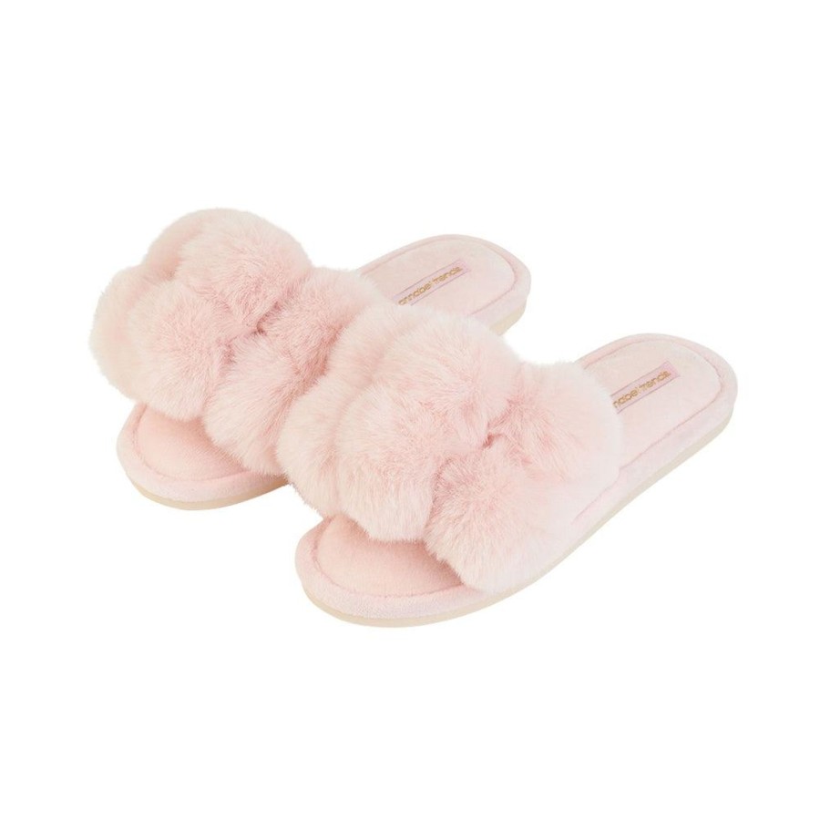 Footwear | Annabel Trends Pom Pom Slippers Cosy Luxe Pink Quartz