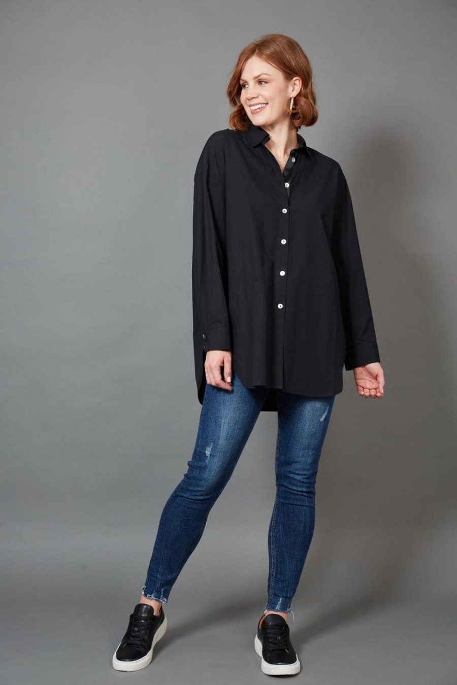 Tops | Eb & Ive Studio Oversize Shirt - Ebony