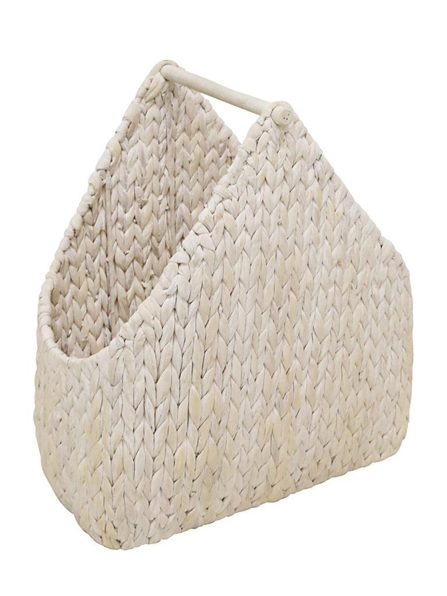 Decor Items | Robert Mark Magazine Woven Basket - White Wash