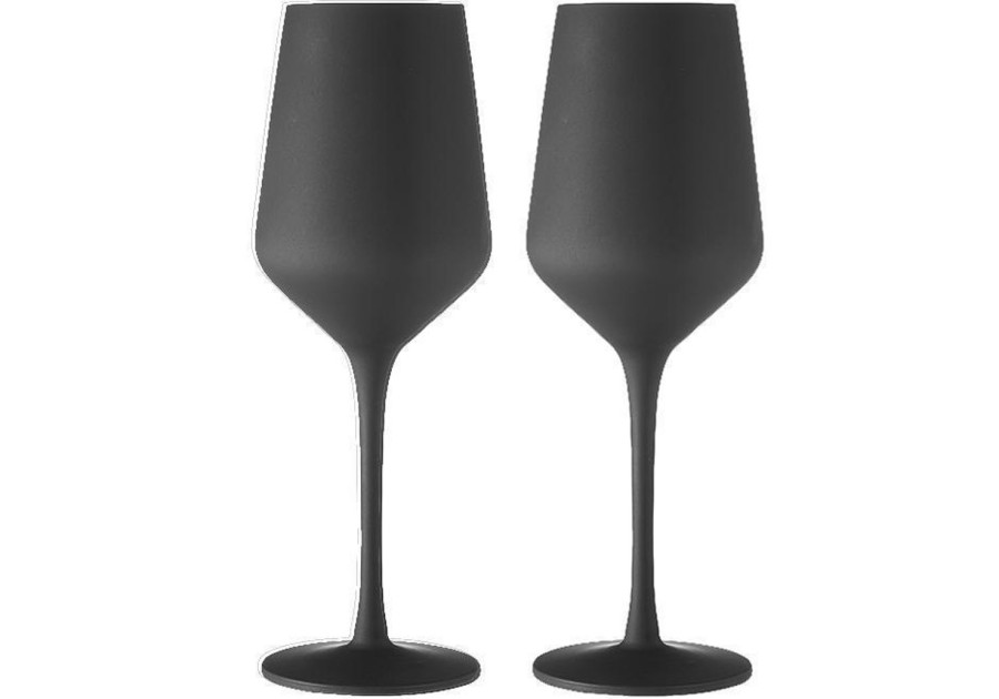 Dining & Entertaining | Tempa Aurora Matte Black Wine Glass - Pack Of 2