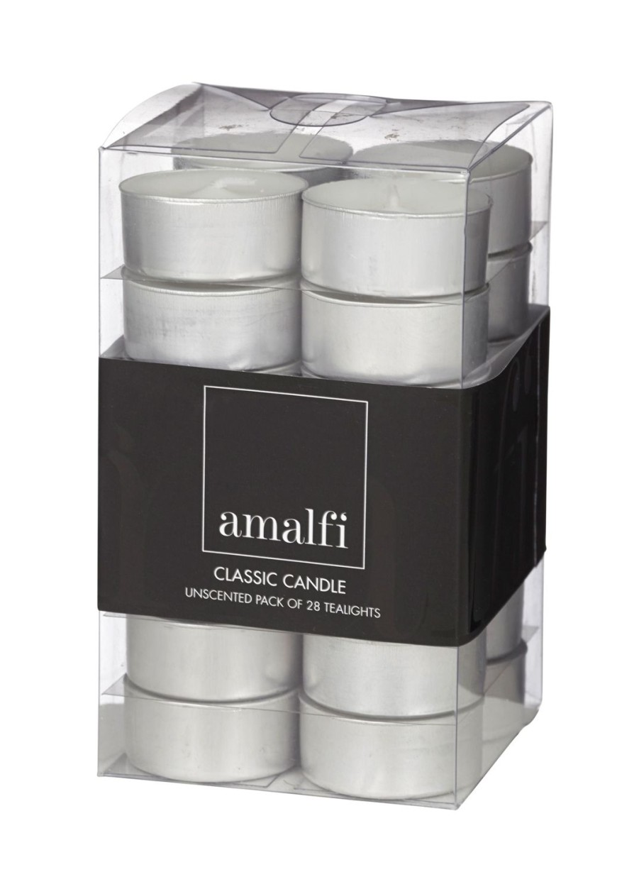 Candles & Fragrance | Amalfi Classic Unscented Pack Of 28 Tealight Candles