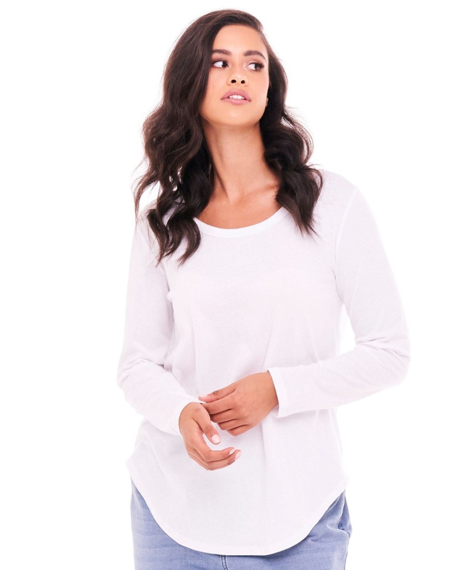 Tops | Betty Basics Megan Long Sleeve Top - White