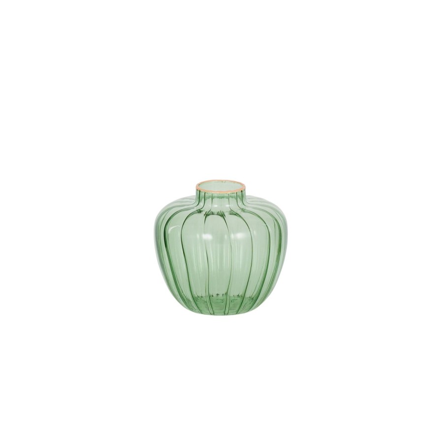 Pots, Planters & Vases | Coast To Coast Home Poppy Glass Vase 9X8Cm Green/Pink