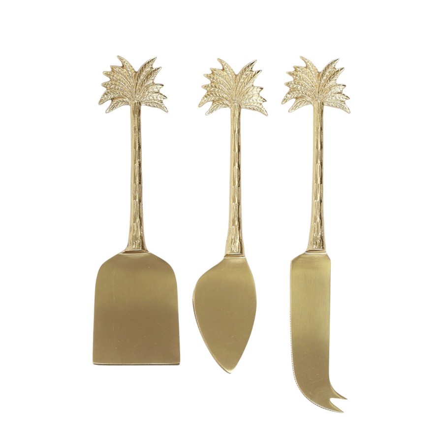 Dining & Entertaining | Coast To Coast Home Kona Set/3 Brass Cheese Knives - Gold