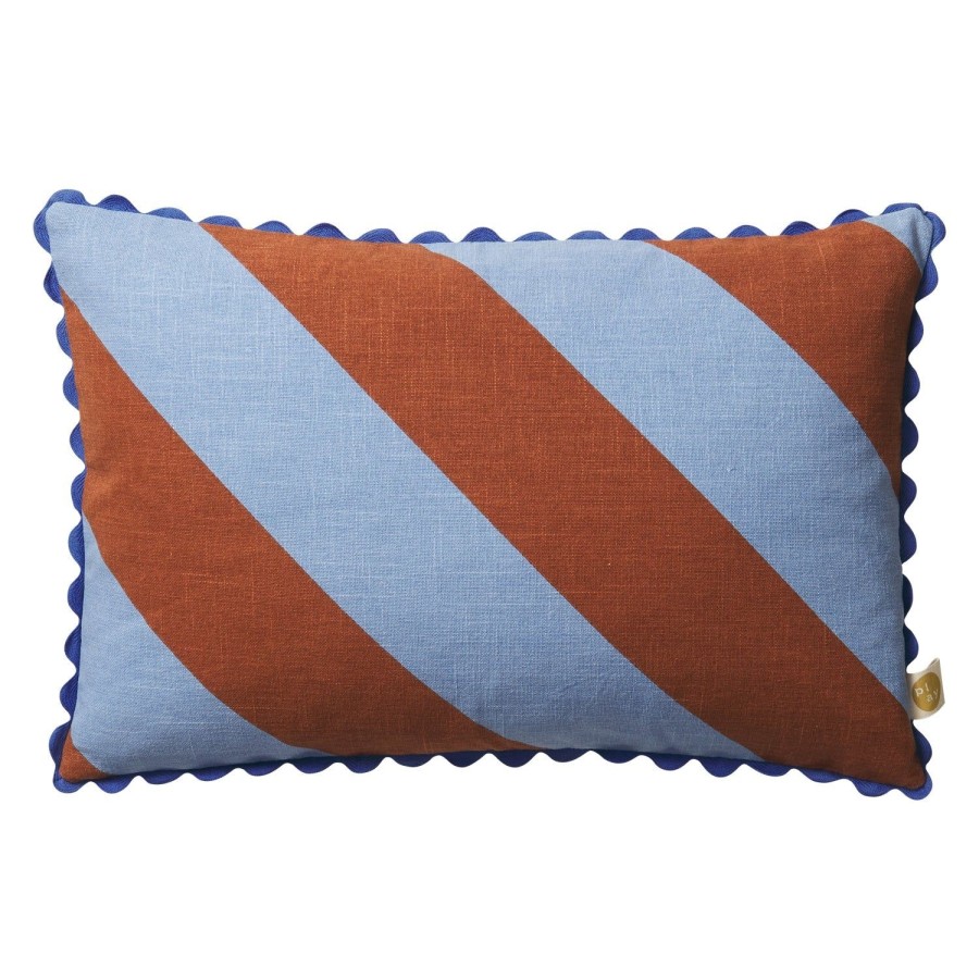 Soft Furnishings | PLAY by Sage & Clare Blanca Ric-Rac Cushion - Blue Jay