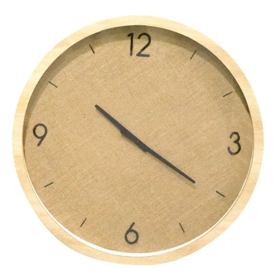 Wall Decor | Robert Mark Lulu Linen Face Wall Clock With Glass Face 60Cm