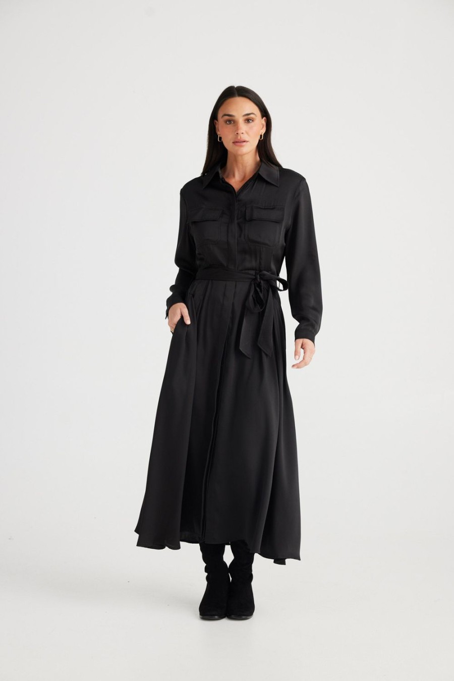 Dresses | Brave & True Rossellini 3/4 Sleeve Dress - Black