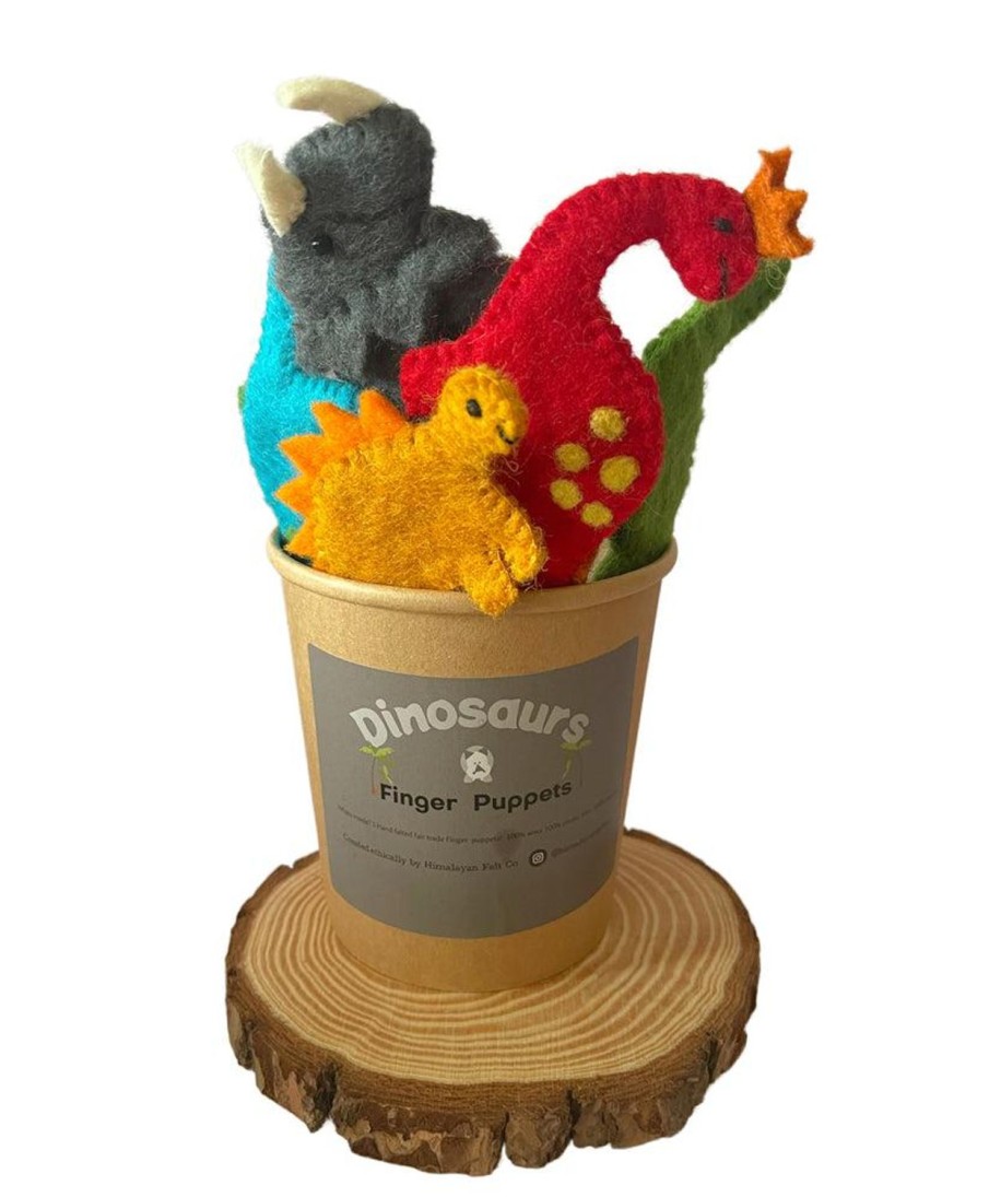 Toys | Himalayan Felt Co. Dinosaur Finger Puppet Set