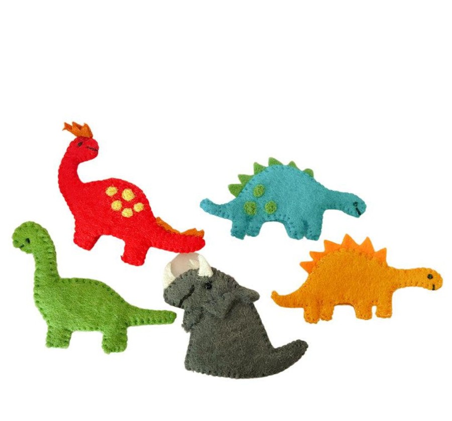 Toys | Himalayan Felt Co. Dinosaur Finger Puppet Set