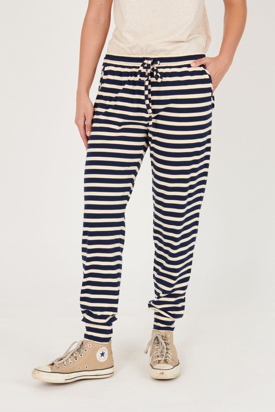 Pants | One Ten Willow Everyday Pant - Navy & Ecru Stripe