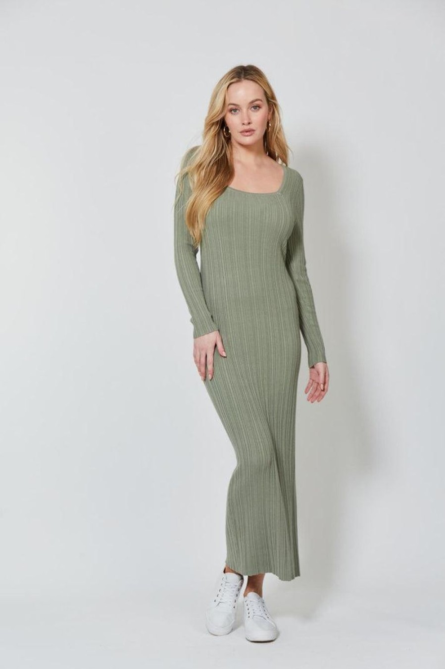 Dresses | Isle Of Mine Twiggy Knit Dress - Moss