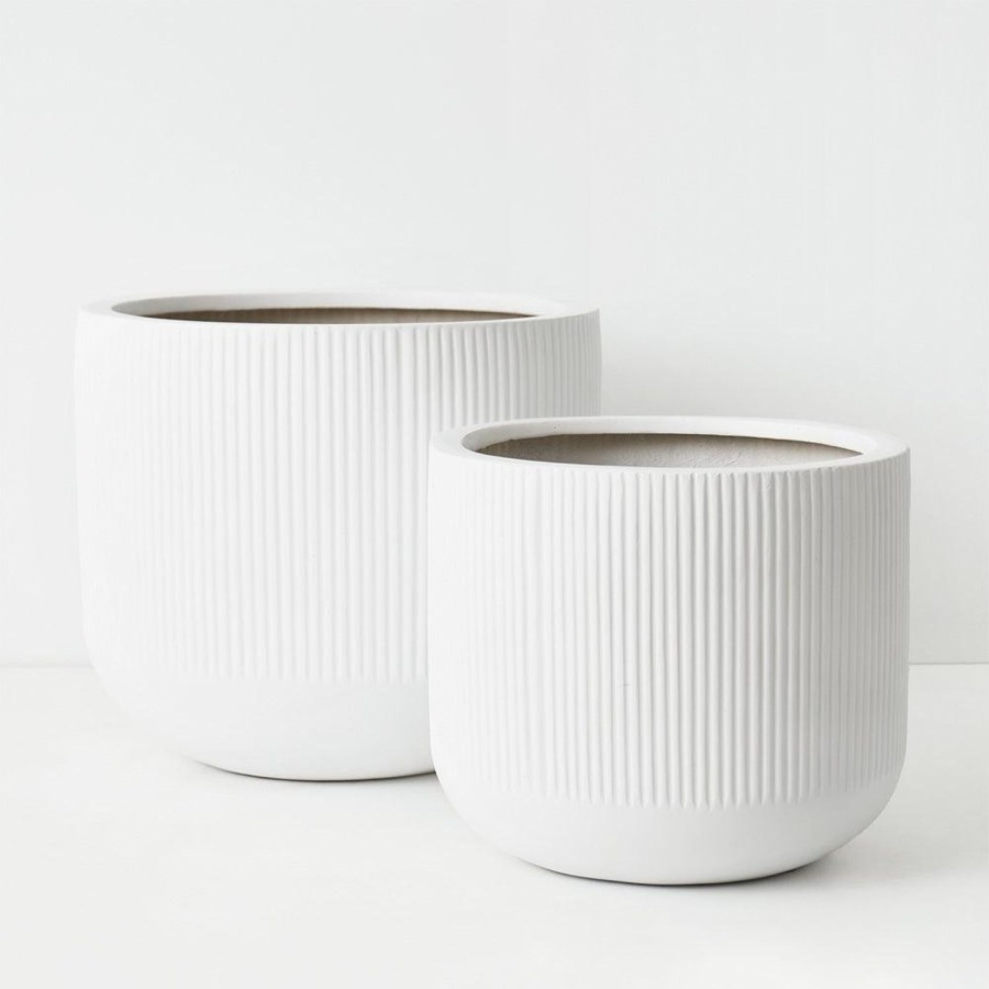 Pots, Planters & Vases | Floral Interiors Linear Pot White - Short