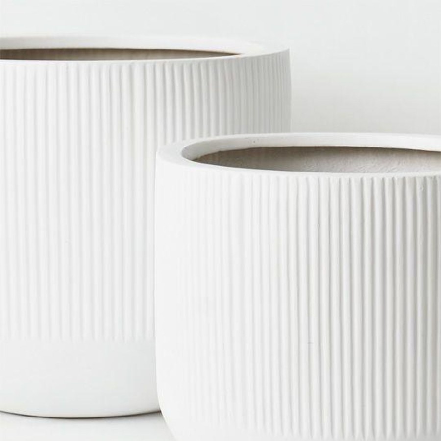 Pots, Planters & Vases | Floral Interiors Linear Pot White - Short