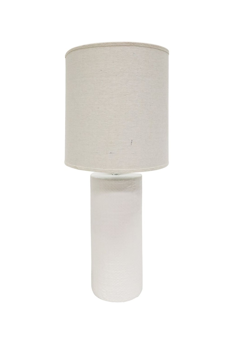 Lighting | Robert Mark Hessian Cylinder Lamp - White