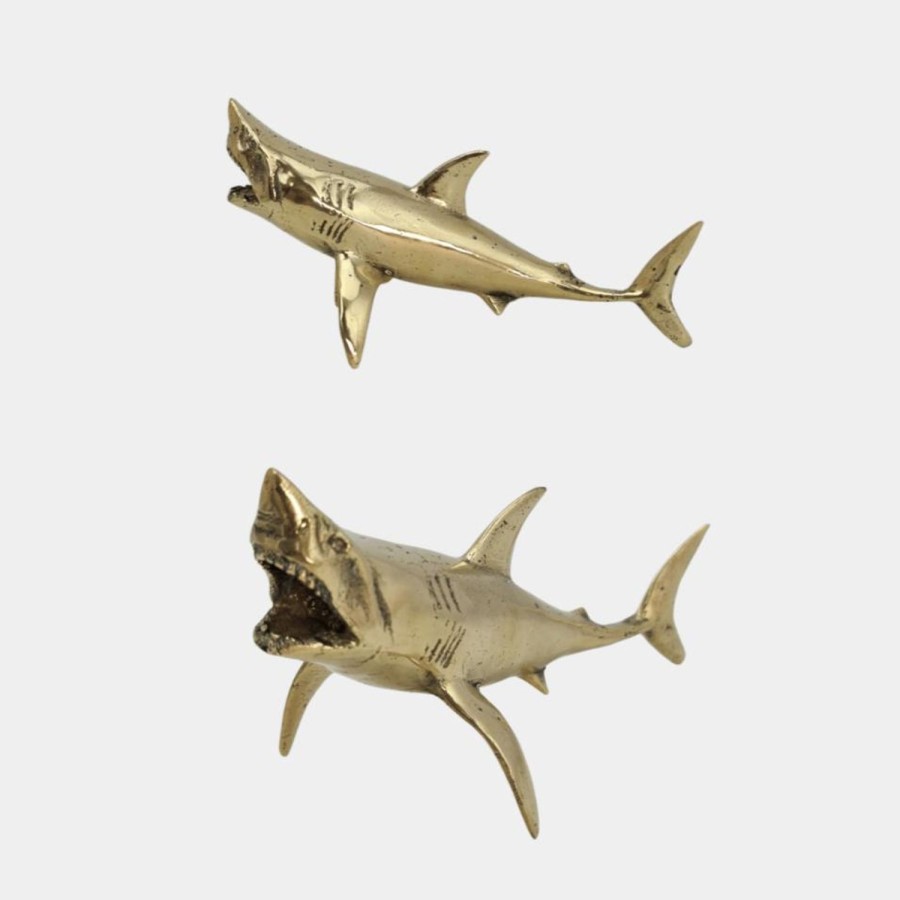 Decor Items | Colcam Brass Shark - Gold