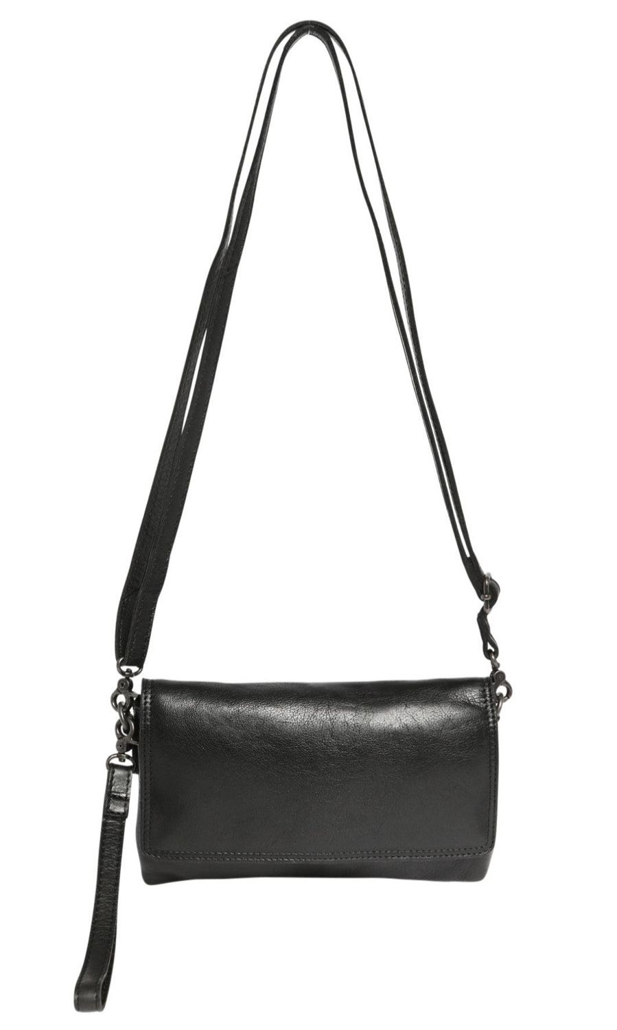 Bags & Clutches | Modapelle Soft Leather Cross Body/Wristlet Bag - Black