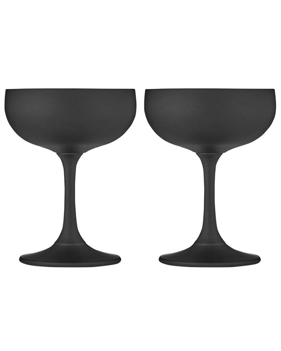 Dining & Entertaining | Tempa Aurora Matte Black 2Pk Coupe Glass