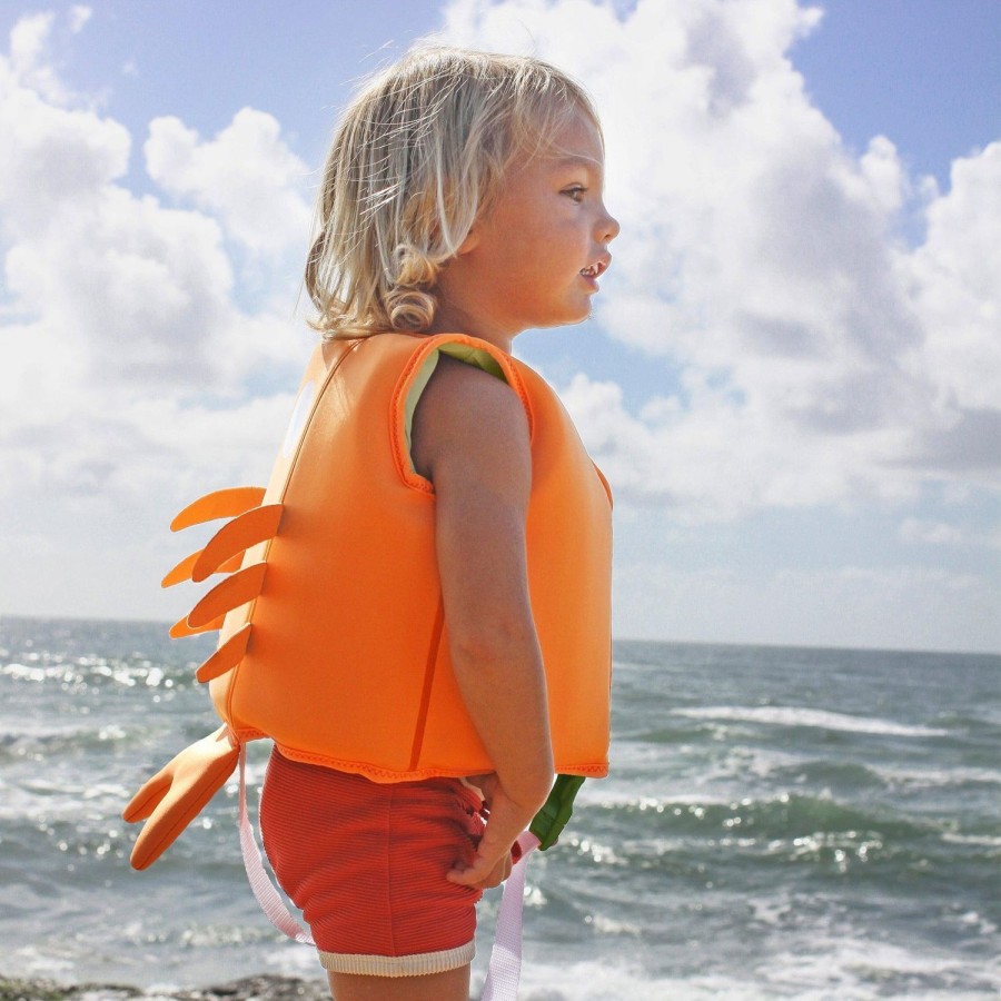 Nursery & Nurture | Sunny Life Swim Vest Sonny The Sea Creature Neon Orange